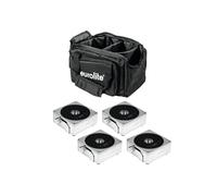 EUROLITE Set 4x AKKU IP Flat Light 1 chrome + Soft-Bag