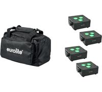 EUROLITE Set 4x AKKU IP Flat Light 3 sw + Soft-Bag
