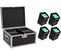 EUROLITE Set 4x AKKU IP UP-4 Entry QCL Spot QuickDMX + Case