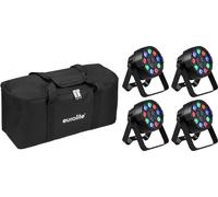 EUROLITE Set 4x AKKU Mini PARty RGBW Spot MK2 + Soft-Bag