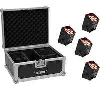 EUROLITE Set 4x AKKU UP-7 QCL Spot QuickDMX + Case