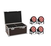 EUROLITE Set 4x LED 7C-12 Silent Slim Spot + Case