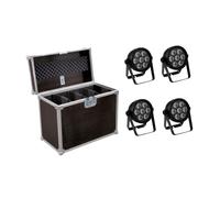 EUROLITE Set 4x LED 7C-7 Silent Slim Spot + Case