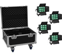 EUROLITE Set 4x LED CLS-9 QCL RGB/WW 9x7W + boîtier (20000985)