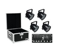 EUROLITE Set 4x LED PAR-56 HCL bk + Case + Controller