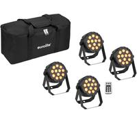 EUROLITE Set 4x LED PARty Spot Silent RGB/WW avec Soft-Bag