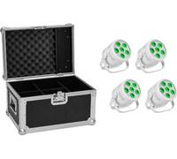 EUROLITE Set 4x LED Silent PAR 6 QCL Floor ws + Case (20000987)