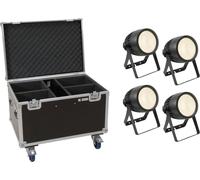 EUROLITE Set 4x LED Theatre COB 200 WW + étui avec roulettes
