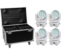 EUROLITE Set 4x LED TMH-X4 blanc + étui avec roulettes