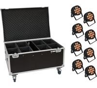 EUROLITE Set 8x LED IP PAR 12x9W SCL Spot + Case avec roulettes