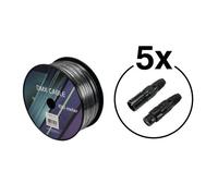 EUROLITE Set DMX cable 2x0.22 100m sw + 10 connectors