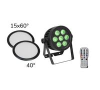 EUROLITE Set LED IP PAR 7x8W QCL Spot + 2x Diffuser cover (15x60° and 40°)