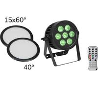 EUROLITE Set LED IP PAR 7x9W SCL Spot + 2x Disque diffuseur (15x60° et 40°) (20000672)