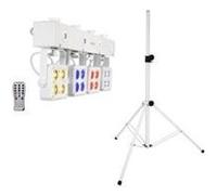 Eurolite set led kls-180 white + bs-2 eu loudspeakerstand white