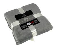 Euromat Couverture Microfibre Flanelle - Plaid Uni Doux et Confortable pour Canapé ou Lit (150x200 cm) (Gris Clair)