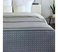 Euromat Couvre-Lit Quilt Matelassé avec 2 taies d'oreiller 40x40 cm- (Gris Gris Foncé- SY-7135, 220x240 cm)