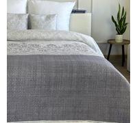 Euromat Couvre-Lit Quilt Matelassé avec 2 taies d'oreiller 40x40 cm- (Gris Violet- SY-7207, 220x240 cm)