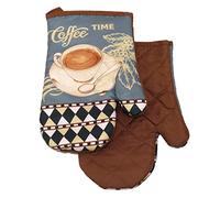 Euromat Lot de 2 Gants de Cuisine avec Aimant, Coffee Fs38 - Bleu Marron, 2 TLG. Set