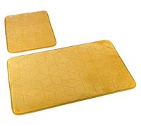 Euromat Lot de 2 tapis de bain antidérapants - Absorbant l'eau - Lavable en machine - Jaune miel 31