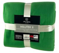 Euromat Plaid Polaire Uni - Doux et Léger, 100% Polyester, Certifié Oeko-Tex®, 190 g/m² - Jeté de Canapé ou Couverture de Lit (Vert, 130x170 cm)