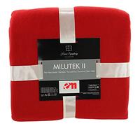 Euromat Plaid Polaire Uni - Jeté de Canapé ou Couverture de Lit - Doux et Léger (Rouge, 130x170 cm)