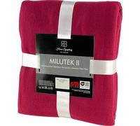 Euromat Plaid Polaire Uni - Jeté de Canapé ou Couverture de Lit - Doux et Léger (Rouge Framboise, 150x200 cm)
