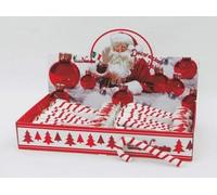 Euronatale L.ESP. Bâton à Paillettes Blanc/Rouge 22 cm, comme Photo, Unique