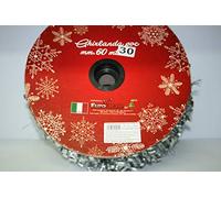 Euronatale Rouleau de Guirlande en PVC, épaisseur 6 cm, hérisson, argenté, 30 m, argenté