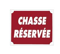 Europ-Arm Panneau aluminium ''Chasse Réservée'' 30 x 25 cm
