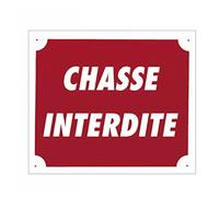 Europ-Arm Panneau Aluminium Rouge Rustique 30 x 25 cm - Chasse Interdite