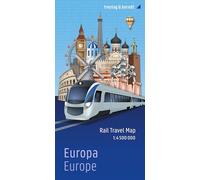 Europa, Rail Travel Map 1:4.500.000, freytag & berndt: Eisenbahnkarte mit Fährverbindungen und Ausschnitt Zentraleuropa