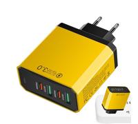 Europäisches Ladegerät, 2 USB-Anschlüsse + 2 -Anschlüsse EU-Steckdosenadapter, 4-in-1 Multischnittstellen Schnellladegerät für Smartphones Reisen in Europa Rucksacktour Flughafen Geschäftsreisen Hot