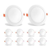 Europalamp - 10 Spots Encastrable LED 6W Rond Extra-Plat Blanc 4500K - Blanc neutre