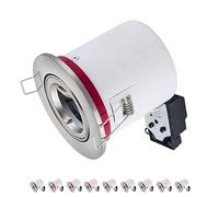 Europalamp - 10BBC20A - 10 Support Spot BBC RT2012 IP20 Orientable Alu brossé avec Douille GU10