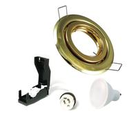 Europalamp - 10R-OR7W02_NEW - 10 Spots encastrable orientable DORÉE avec GU10 LED de 7W eqv. 56W Blanc Neutre 4500K