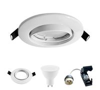 Europalamp 20 Spots encastrable orientable blanc avec GU10 LED de 5W eqv. 40W Blanc Chaud 3000K