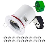 Europalamp - 20BBC20B+SC_NEW - 20 Support Spot BBC RT2012 IP20 Orientable Blanc avec Douille GU10 + Scie cloche 85mm