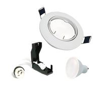 Europalamp - 20R-BL6W01DM_NEW - 20 Spots encastrable orientable BLANC avec GU10 6W Dimmable Blanc Chaud 3000K