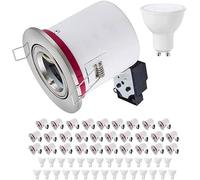 Europalamp - 30BBC20A5W02-30 Spot BBC Orientable RT2012 IP20 Alu brossé + Ampoule GU10 5W Blanc Neutre + Douille