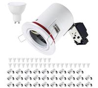 Europalamp - 30BBC20B7W03_NEW - 30 Spot BBC Orientable RT2012 IP20 Blanc + Ampoule GU10 7W Blanc Froid + Douille