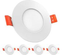 Europalamp 5 Spots Encastrable LED 3W Rond Extra-Plat Blanc 6000K Blanc froid
