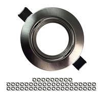 Europalamp - 50COLRALUB - 50 Collerettes supports encastrables orientables SPOT LED rond alu brossé - Diametre 90mm - Trou de perçage 65mm