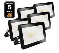 Europalamp - 5FLN5003_NEW - 5 Projecteurs LED 50W Ipad Blanc froid 6500K Haute Luminosité