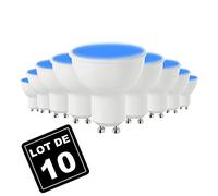 Europalamp - Ampoule LED GU10 7W Bleu - Spot Haute Luminosité (≈ 70-80W équivalent) - Pour Plafond & Décoration