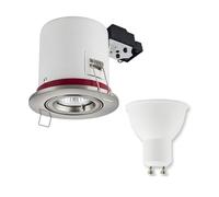 Europalamp - BBC20A5W03_NEW - Spot BBC Orientable RT2012 IP20 Alu brossé + Ampoule GU10 5W Blanc Froid + Douille