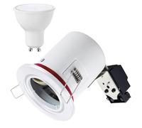 Europalamp - BBC20B5W02_NEW - Spot BBC Orientable RT2012 IP20 Blanc + Ampoule GU10 5W Blanc Neutre + Douille