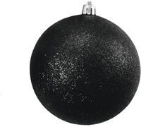 EUROPALMS Boule de décoration 10cm, noir, scintillant 4x