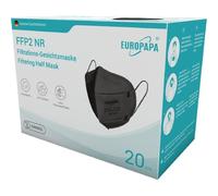 EUROPAPA® 20x Masques Noir FFP2 Masque Respiratoire Masques Anti-PoussiÈRe 5 Couches HygiÉNiquement EmballÉS Individuellement Corps