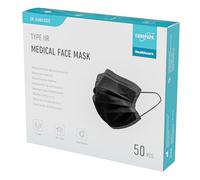 EUROPAPA® 50x noir médical type IIR norme EN 14683 masques faciaux certifiés masques chirurgicaux masque facial 3 couches masque jetable BFE ≥ 98%