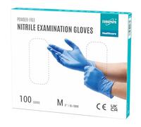EUROPAPA® Lot de 100 gants jetables en nitrile - Non poudrés - Sans latex - Non stériles - Sans latex - Bleu océan